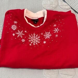 Trilogy by morning sun Red Snowflake Sweatshirt size XL